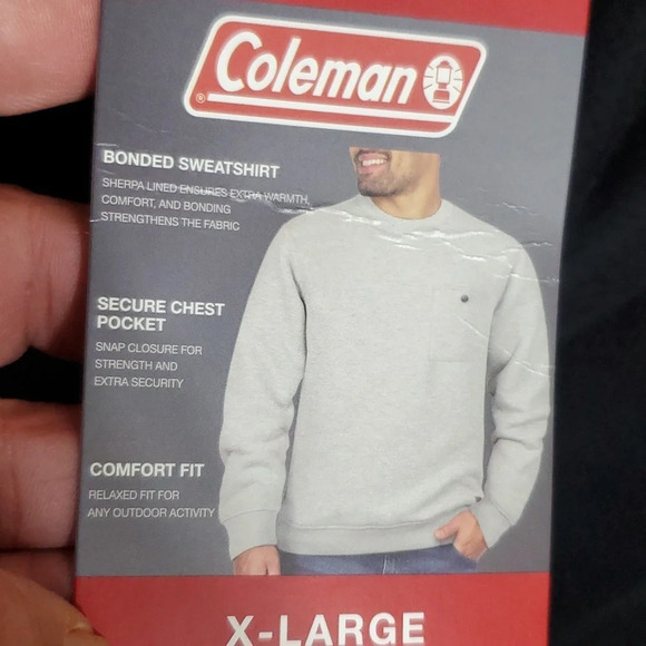 Coleman waffle knit sherpa lined pullover front pocket shirt NWT black - Picture 7 of 9